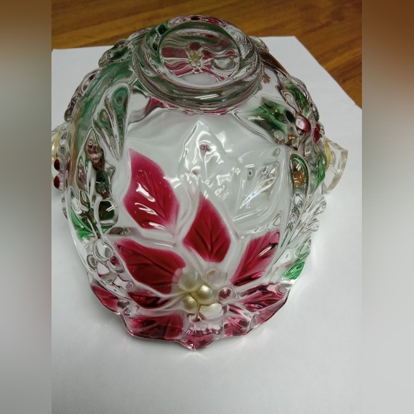 Vintage Mikasa Poinsettia Crystal Basket - Picture 7 of 10